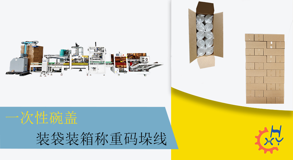 一次性碗盖装袋装箱称重码垛线